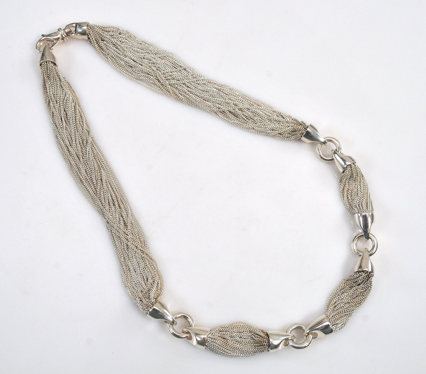 Heavy Sterling Silver Multi Chain Necklace