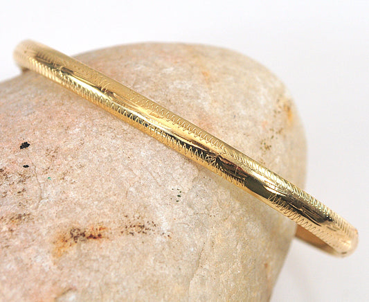 Narrow 14K Gold Bangle Bracelet