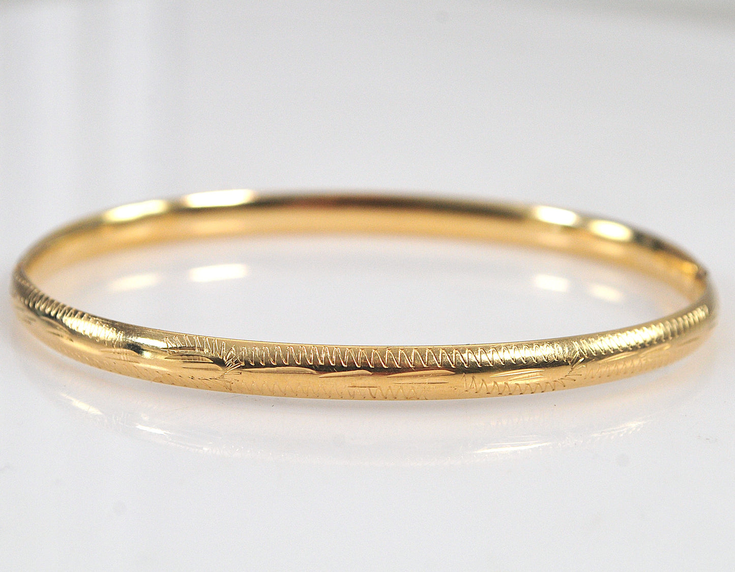 Narrow 14K Gold Bangle Bracelet