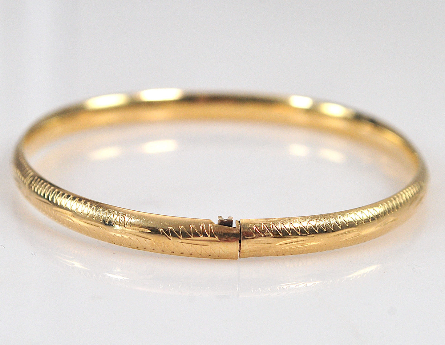 Narrow 14K Gold Bangle Bracelet