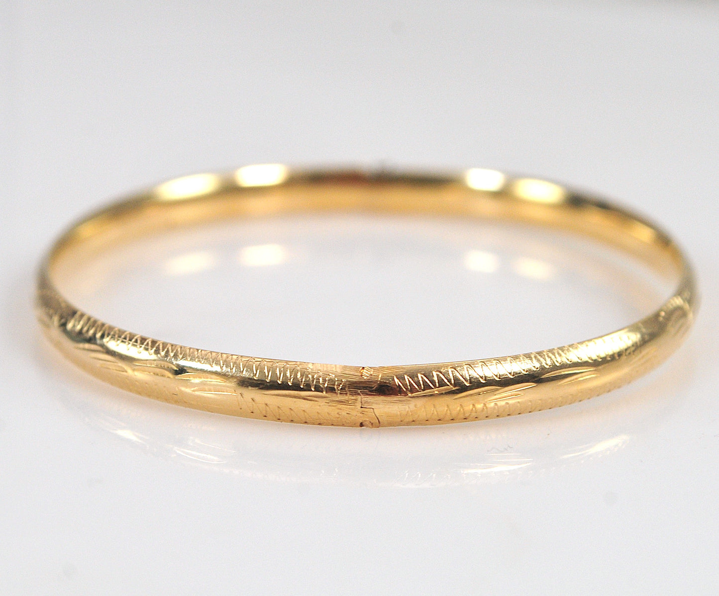 Narrow 14K Gold Bangle Bracelet