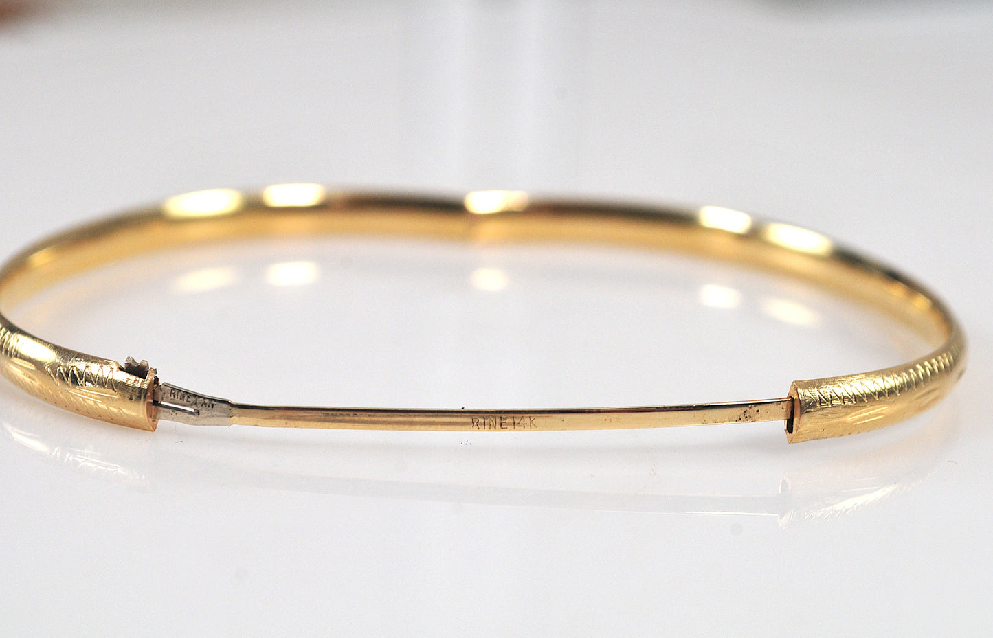 Narrow 14K Gold Bangle Bracelet