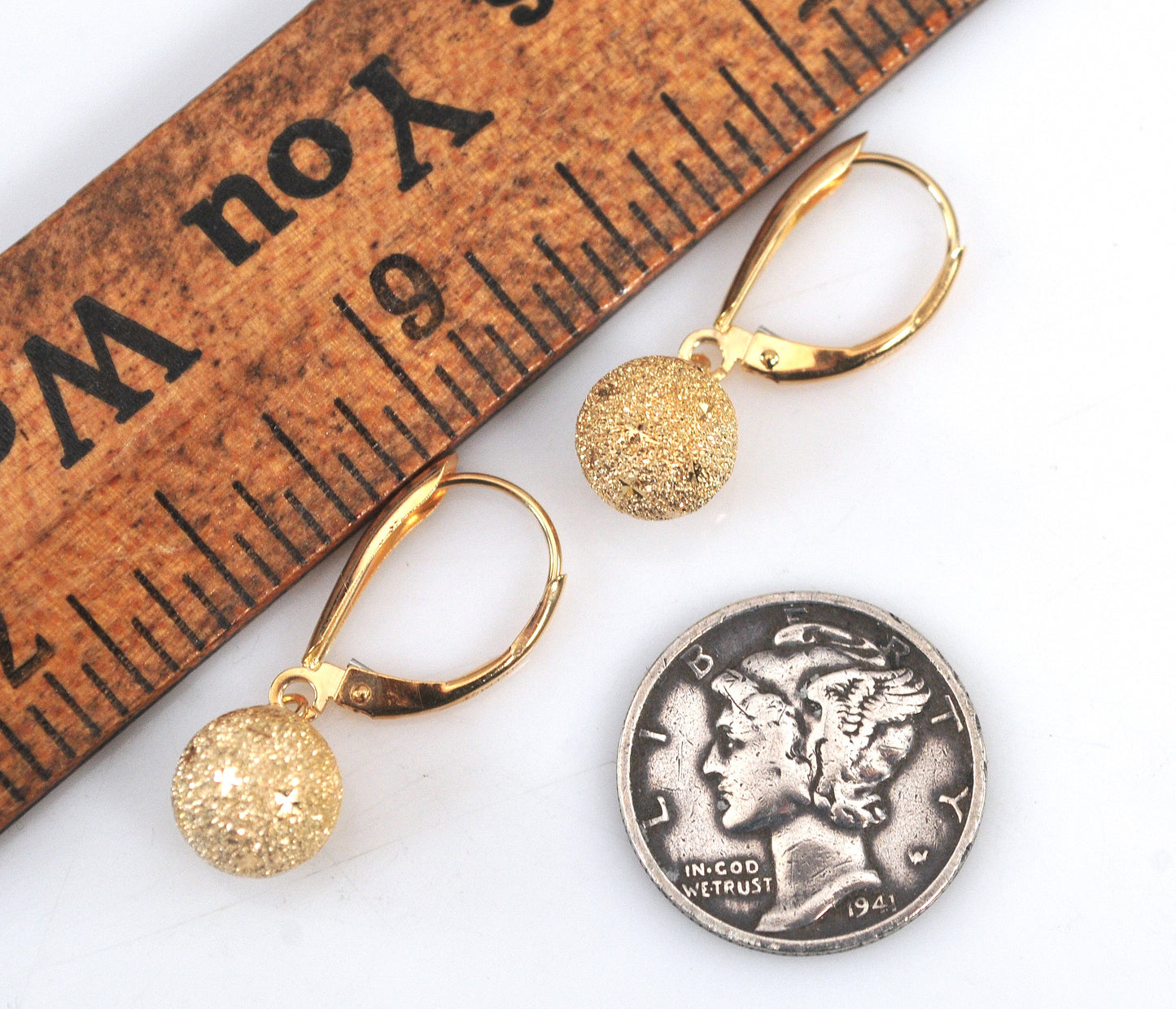 Jacmel Mauritius 14K Gold Ball Dangle Earrings