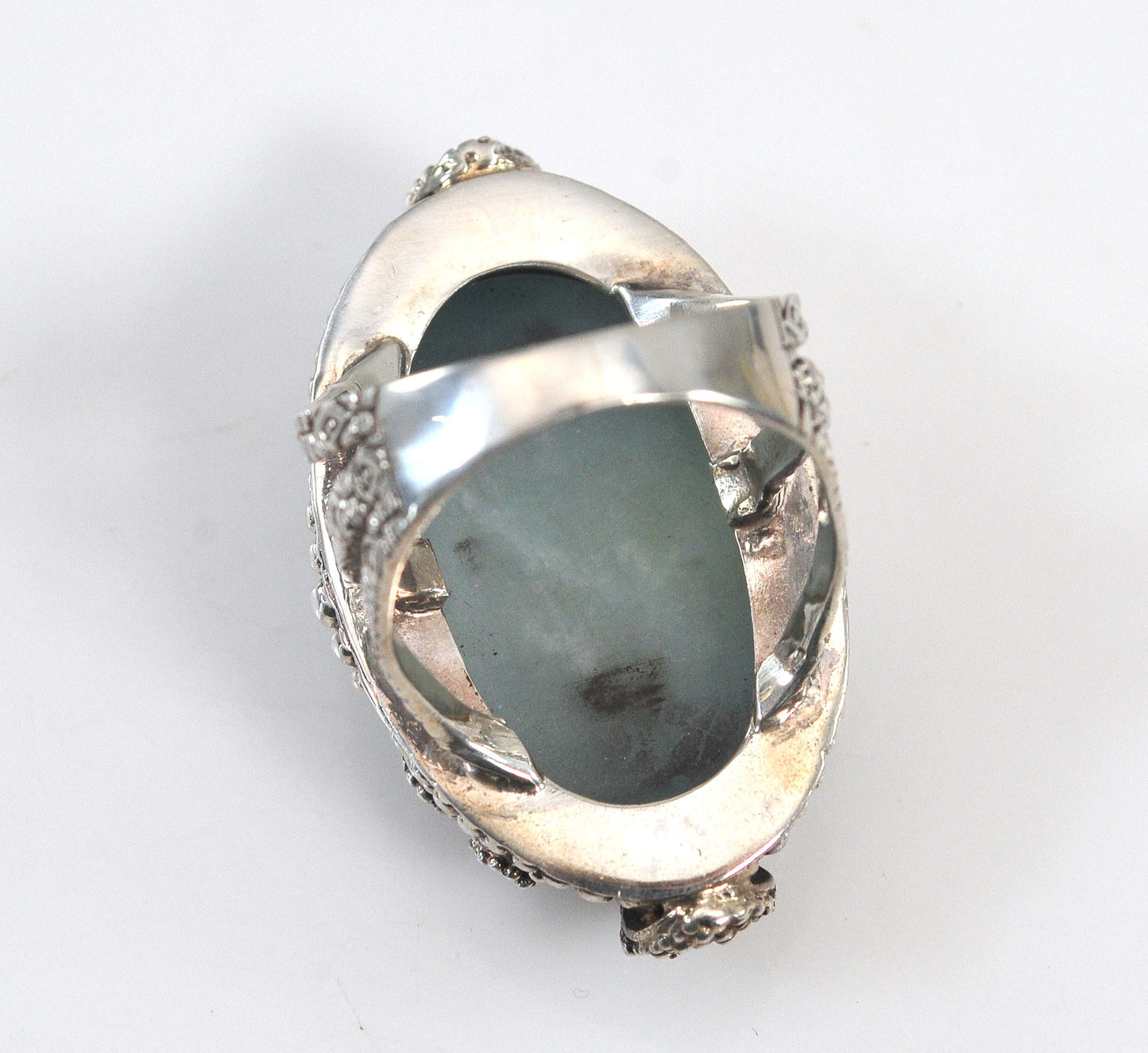 Heavy Sterling Silver Chalcedony Octopus Ring
