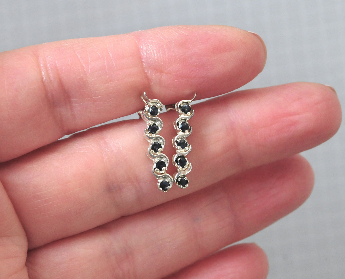 Sterling Silver Sapphire Earrings