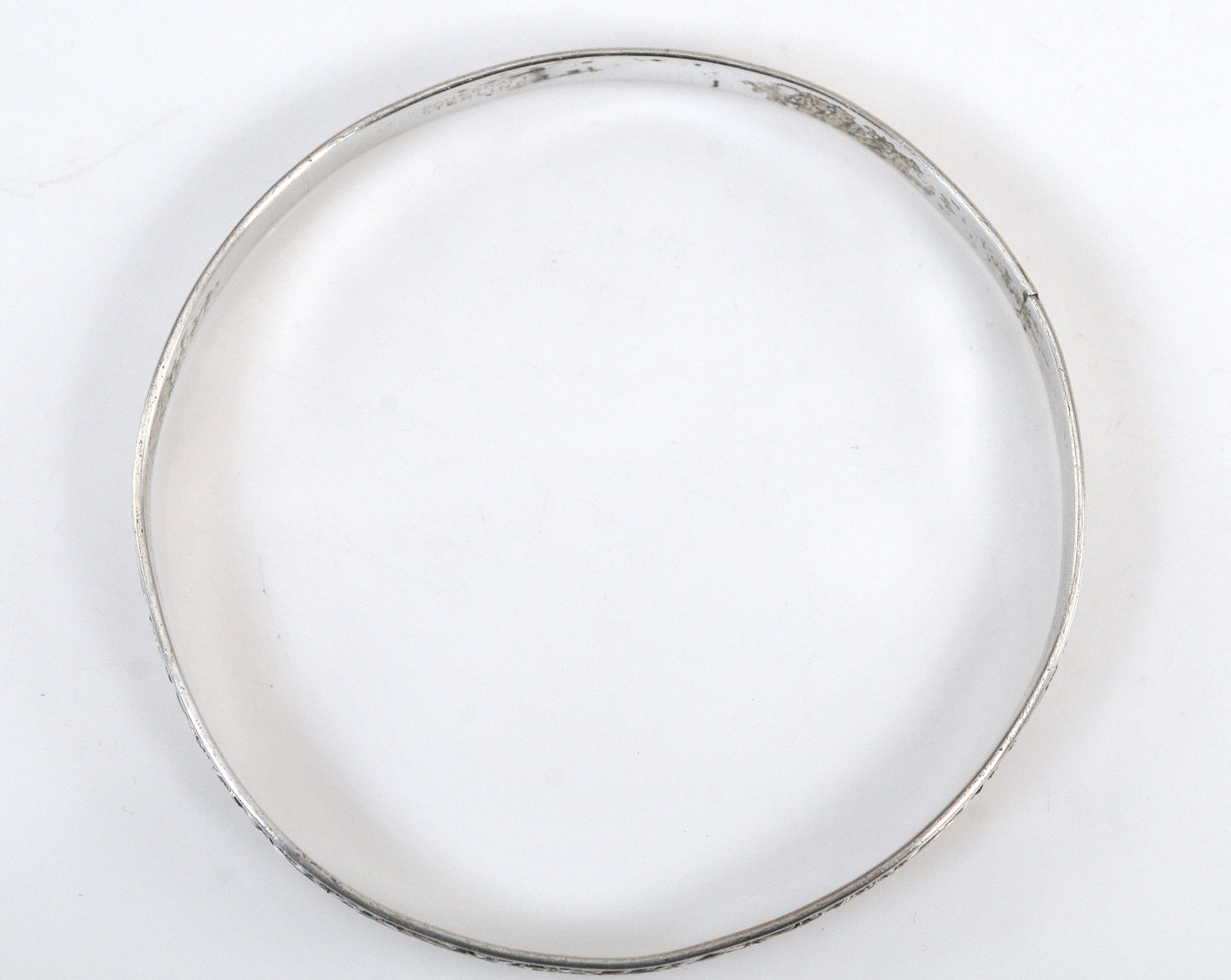 Vintage Danecraft Sterling Silver flower leaf Bangle Bracelet