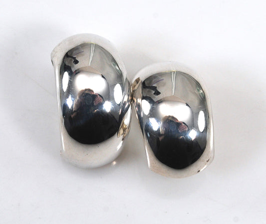 NOT AVAILABLE - Reserved for T - Curved Sterling Silver Clip On Earrings