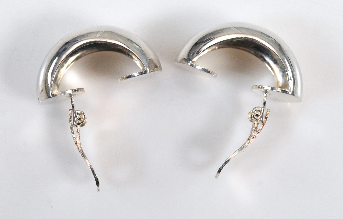 NOT AVAILABLE - Reserved for T - Curved Sterling Silver Clip On Earrings