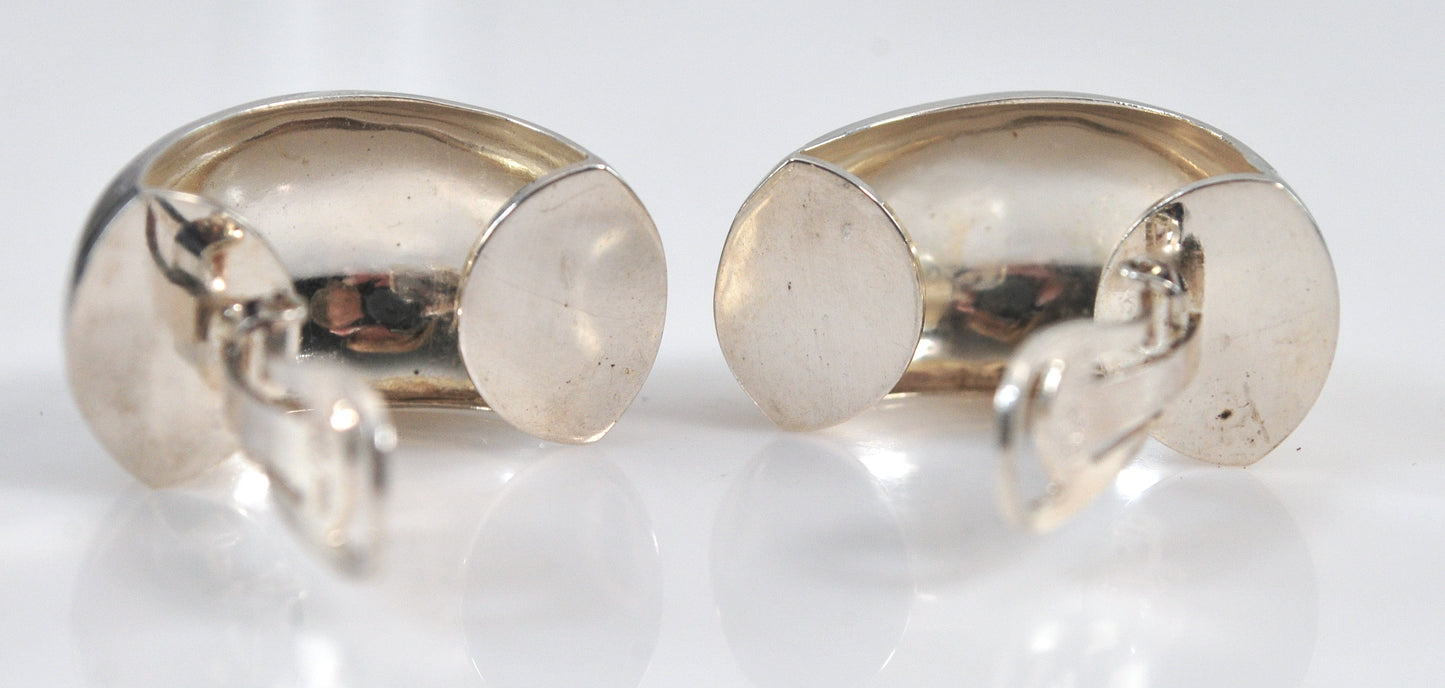 NOT AVAILABLE - Reserved for T - Curved Sterling Silver Clip On Earrings