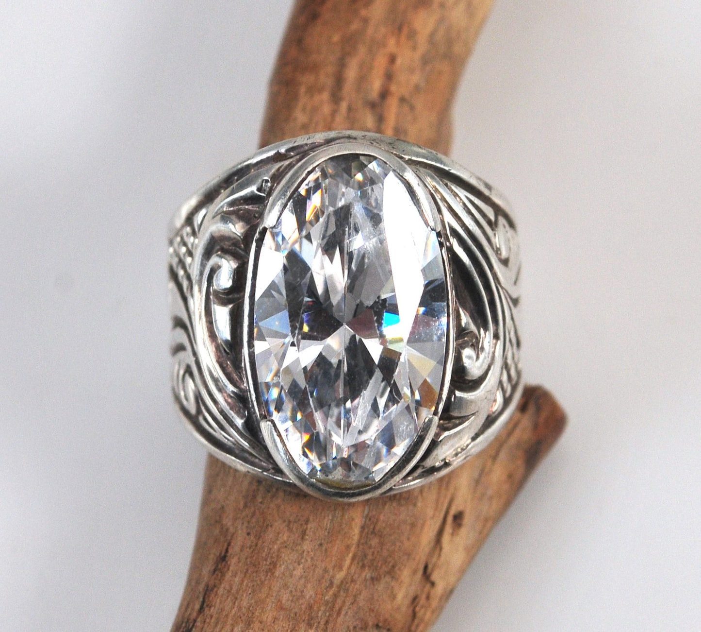 Sterling Silver Scrolled Statement Ring