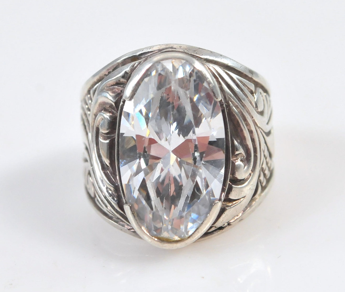 Sterling Silver Scrolled Statement Ring