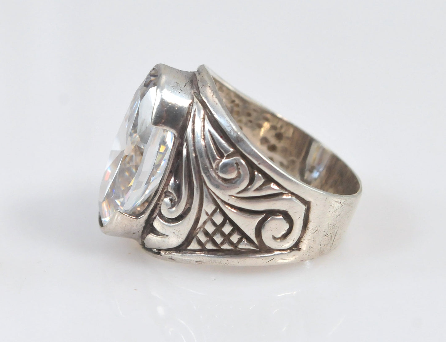 Sterling Silver Scrolled Statement Ring