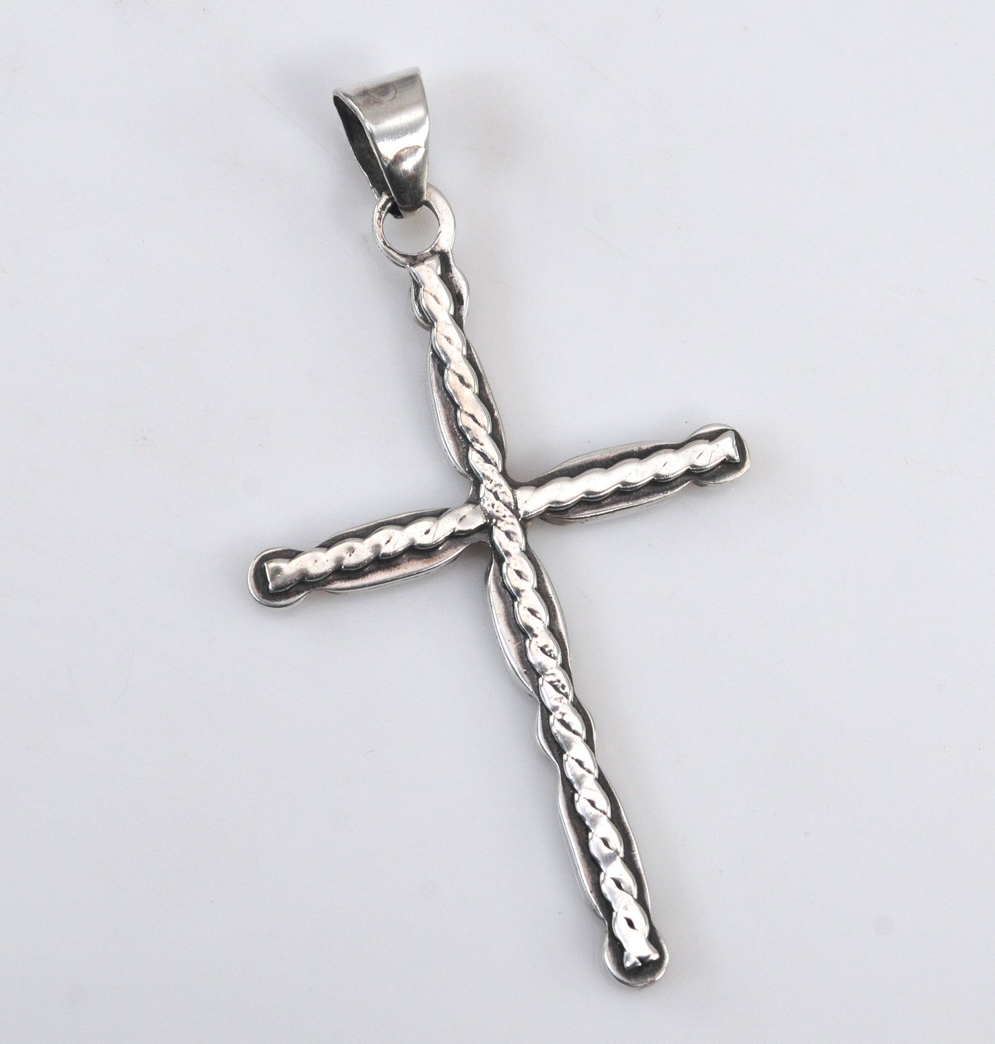 HOB Mexico Sterling Silver Reversible Turquoise Cross Pendant