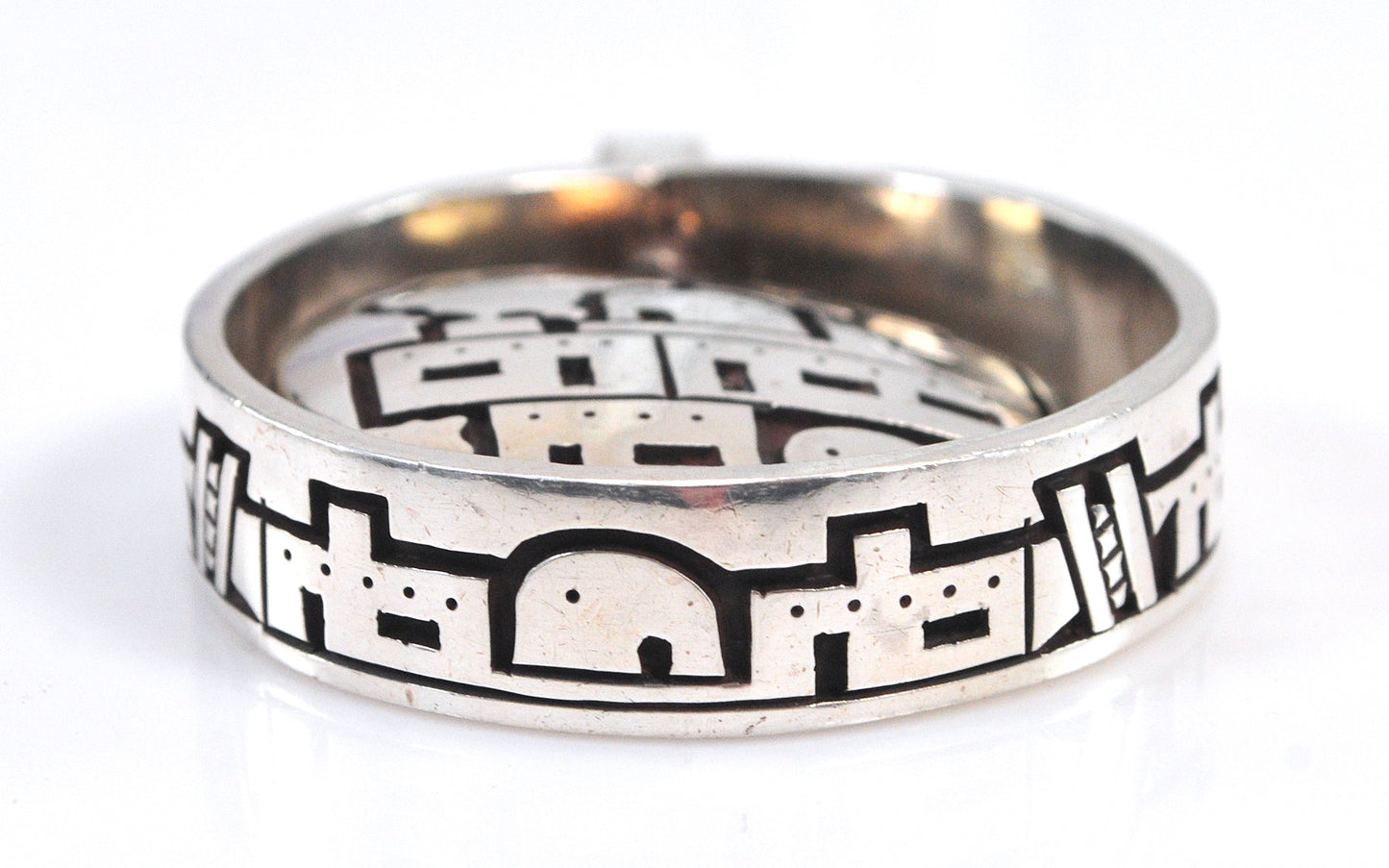 HEAVY Hopi Reversible Spinner Overlay Pendant, Sterling Silver