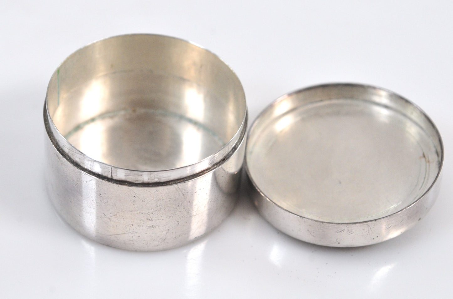 Heavy Vintage Signed Sterling Silver Pill Box