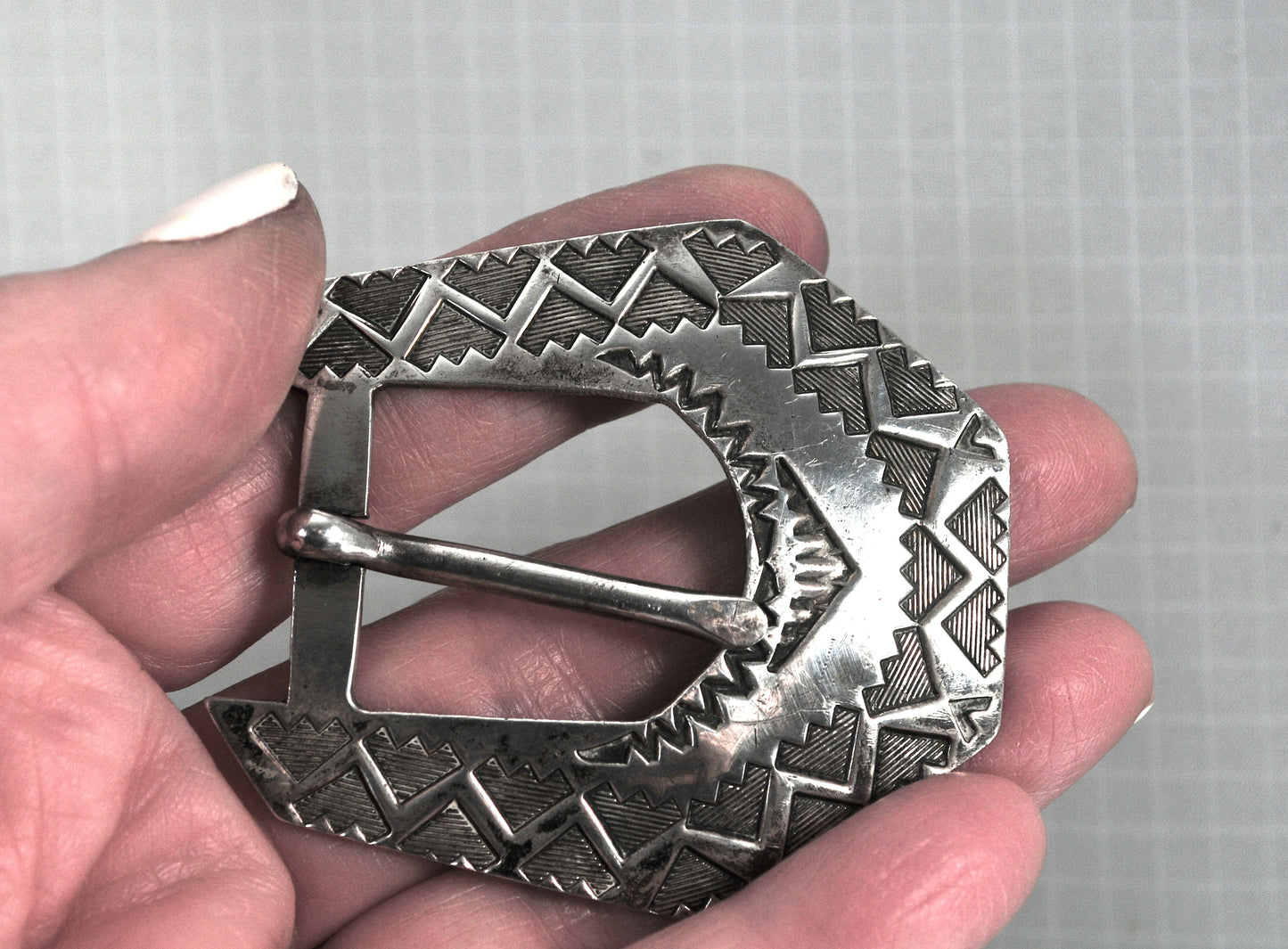 James Pioche Navajo Sterling Silver Belt Buckle Set