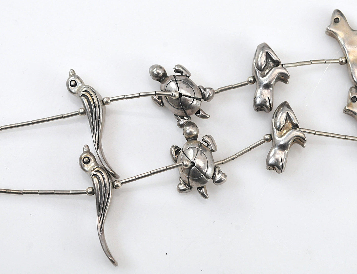Native American Sterling Silver Fetish Necklace