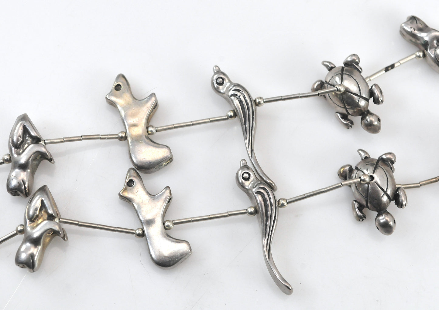 Native American Sterling Silver Fetish Necklace