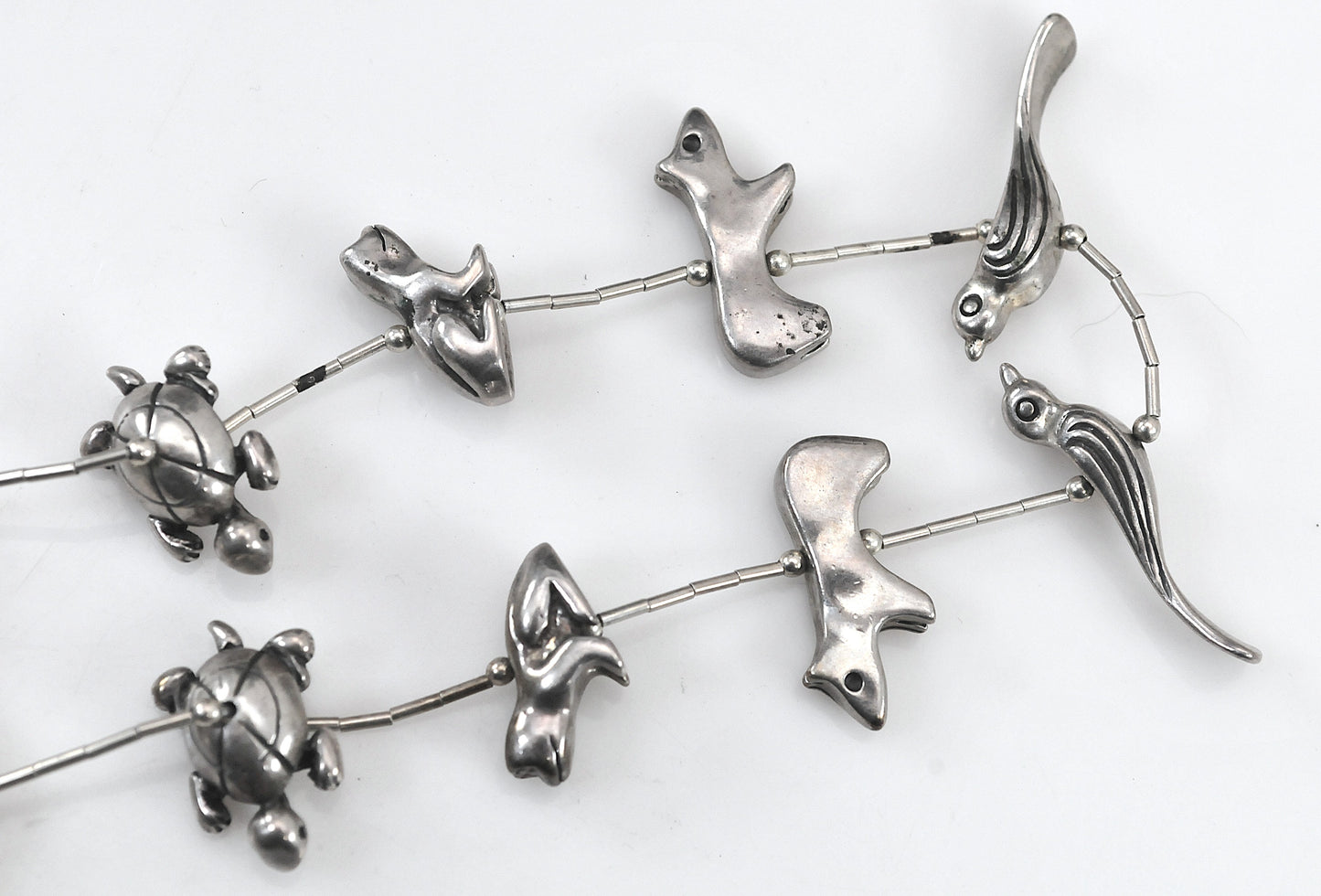 Native American Sterling Silver Fetish Necklace