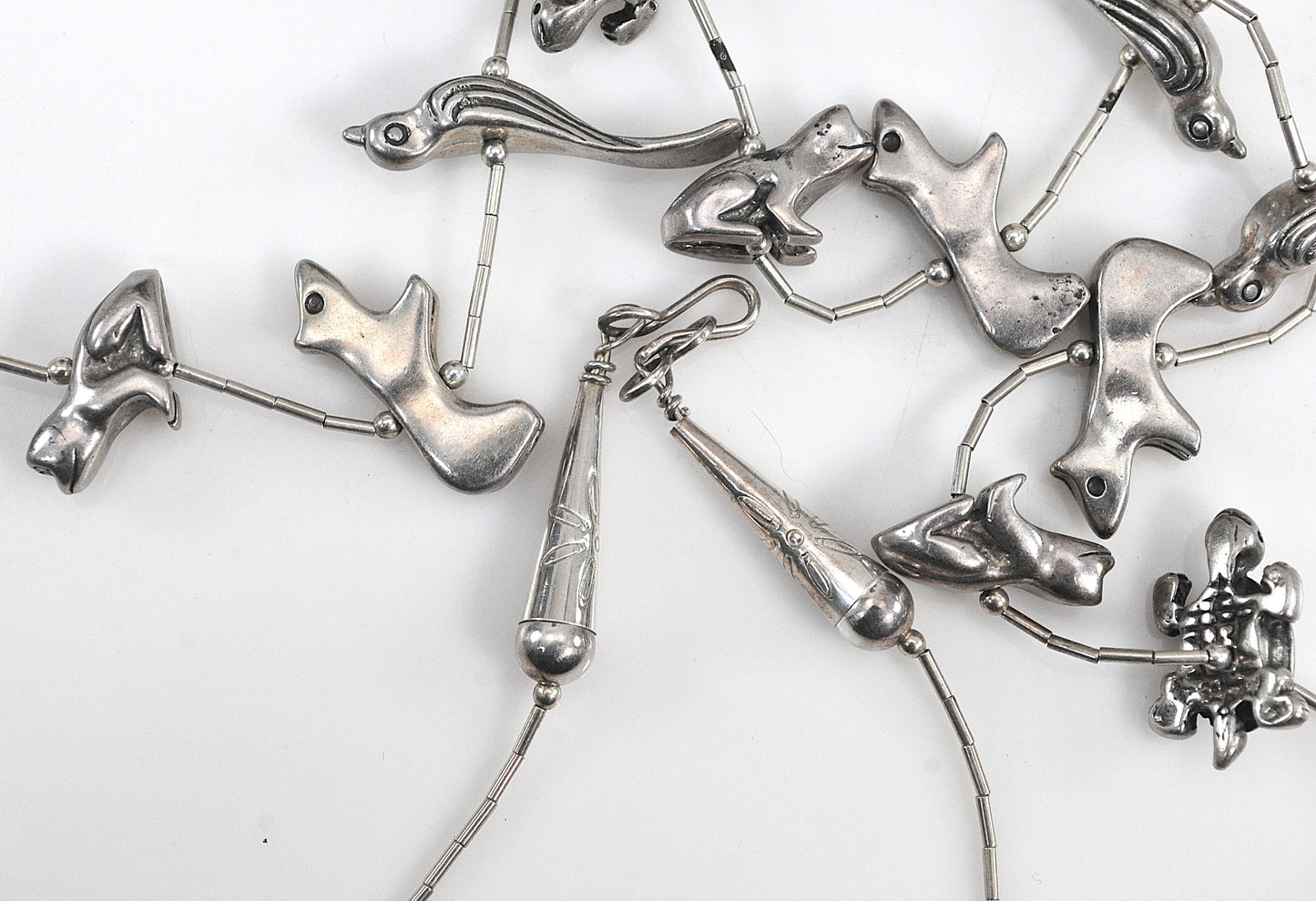 Native American Sterling Silver Fetish Necklace