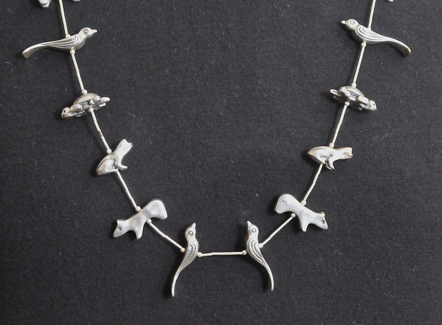 Native American Sterling Silver Fetish Necklace
