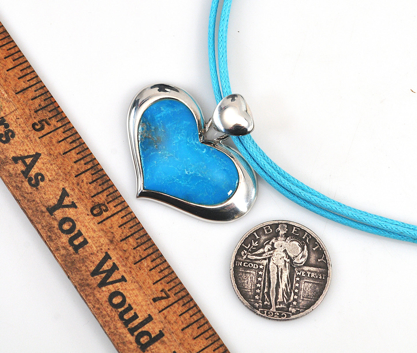 Sally C Treasures Sterling Silver Turquoise Heart Necklace