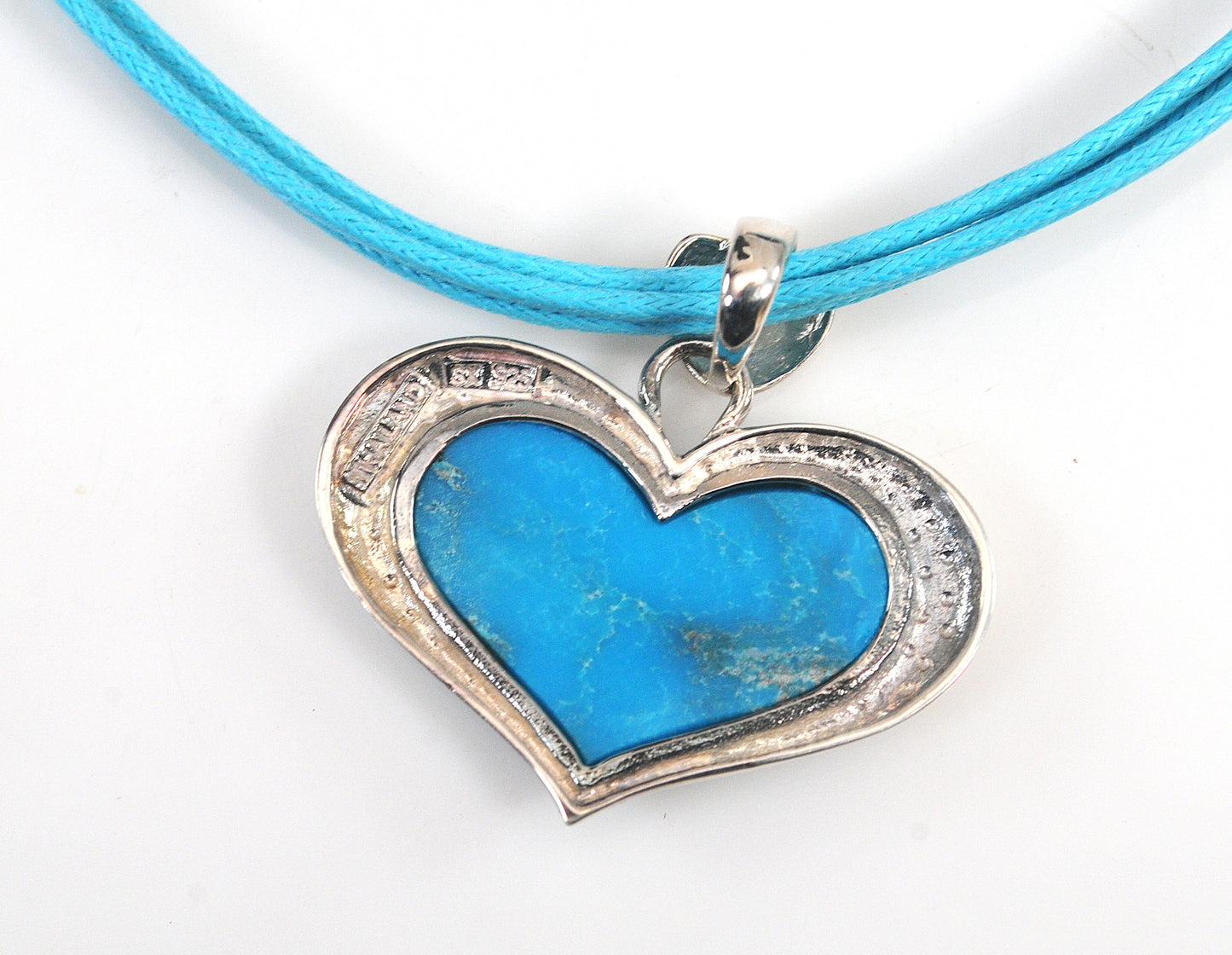 Sally C Treasures Sterling Silver Turquoise Heart Necklace