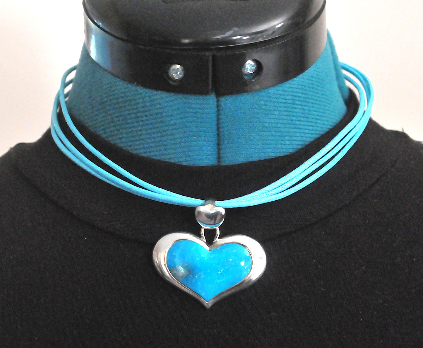 Sally C Treasures Sterling Silver Turquoise Heart Necklace