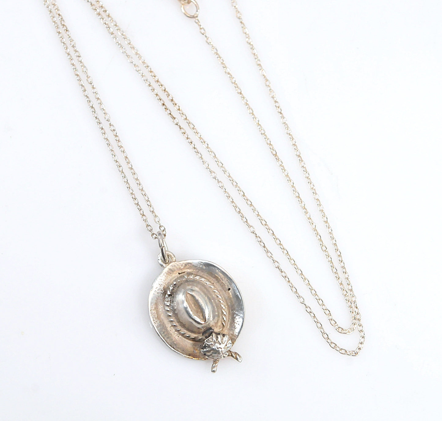 Sterling Silver Cowboy Hat Necklace