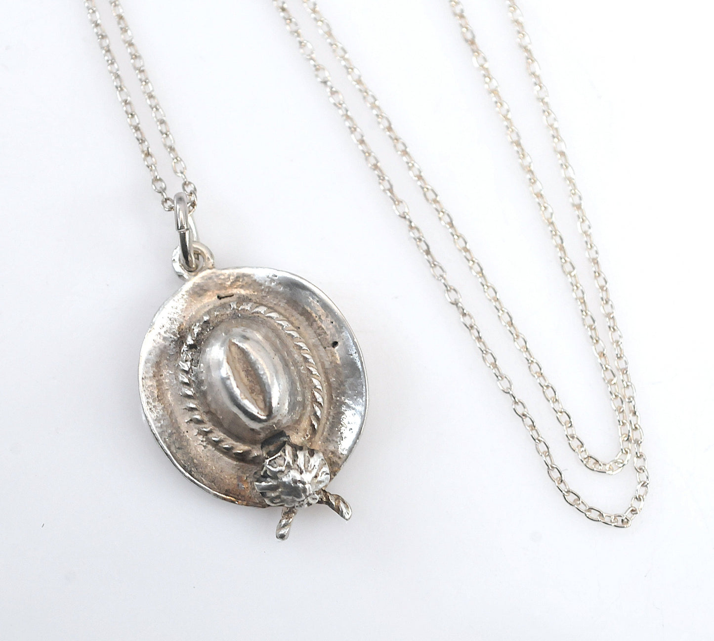 Sterling Silver Cowboy Hat Necklace