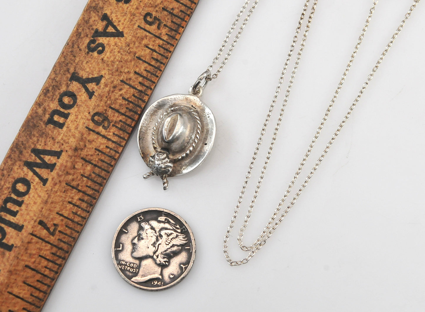 Sterling Silver Cowboy Hat Necklace