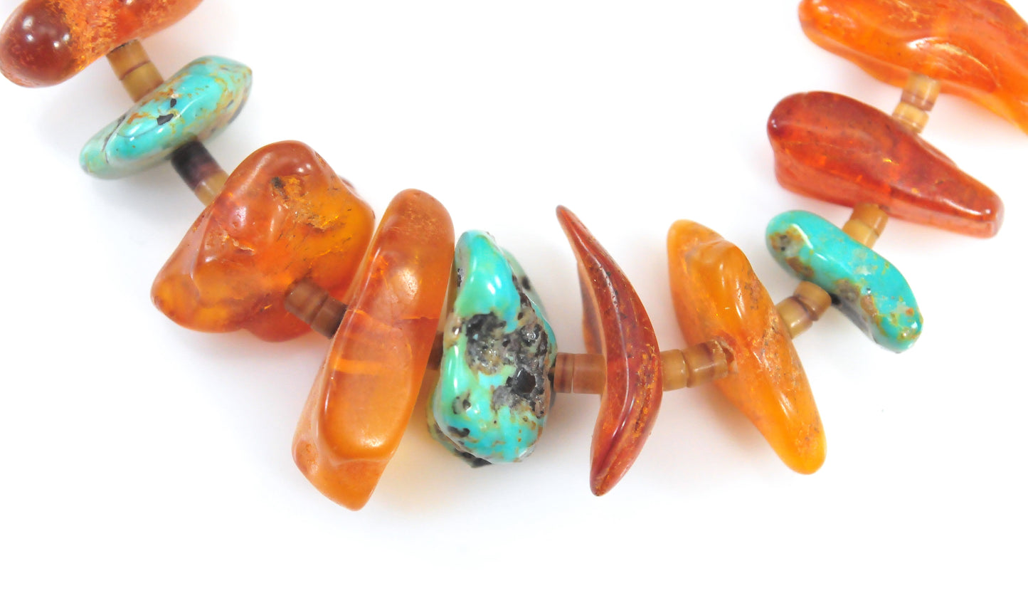 Native American Amber Turquoise Necklace