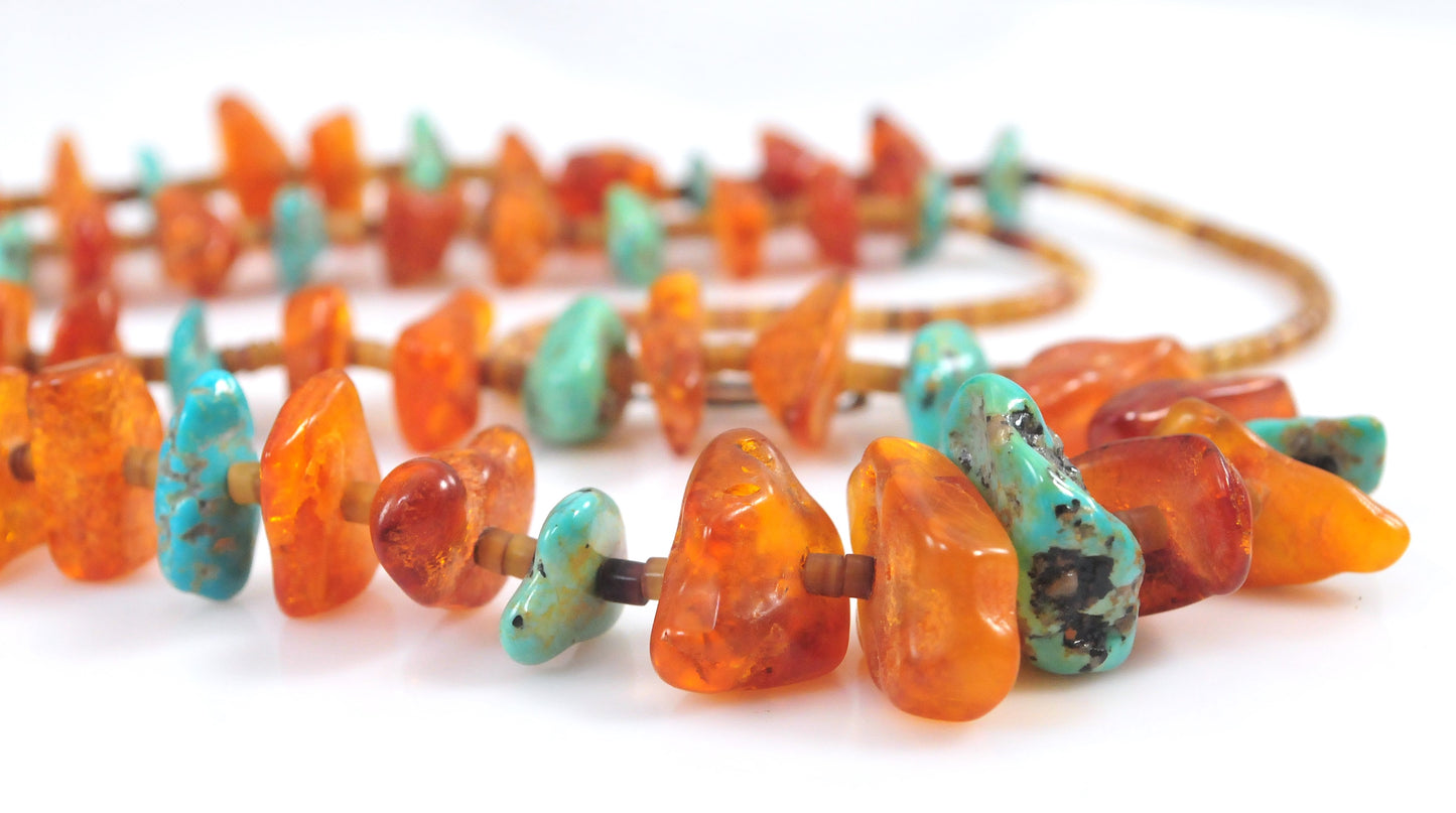 Native American Amber Turquoise Necklace