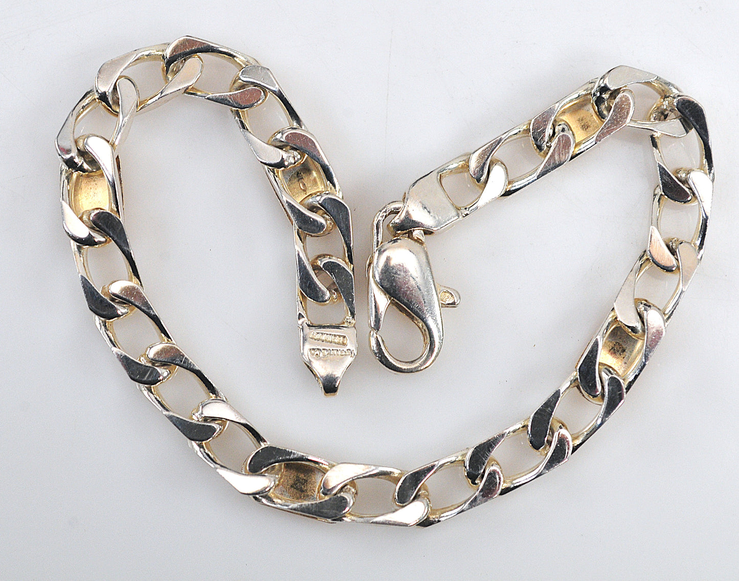Estate Tiffany & Co. Sterling Silver 18K Gold Curb Bracelet