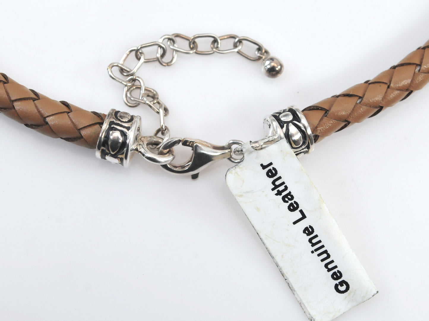 Joseph Esposito Sterling Silver Leather Choker Necklace