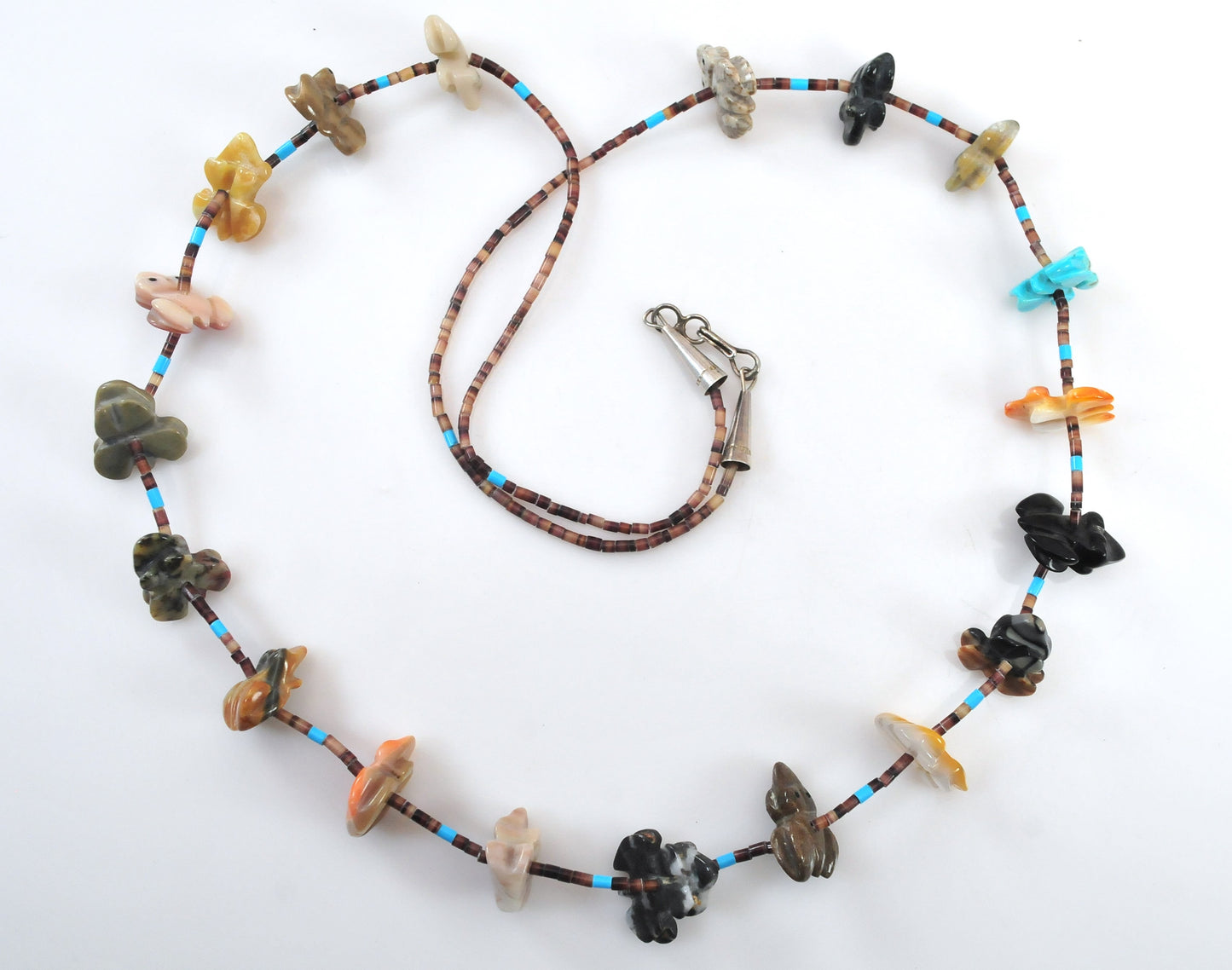 Native American Sterling Silver Frog Fetish Necklace