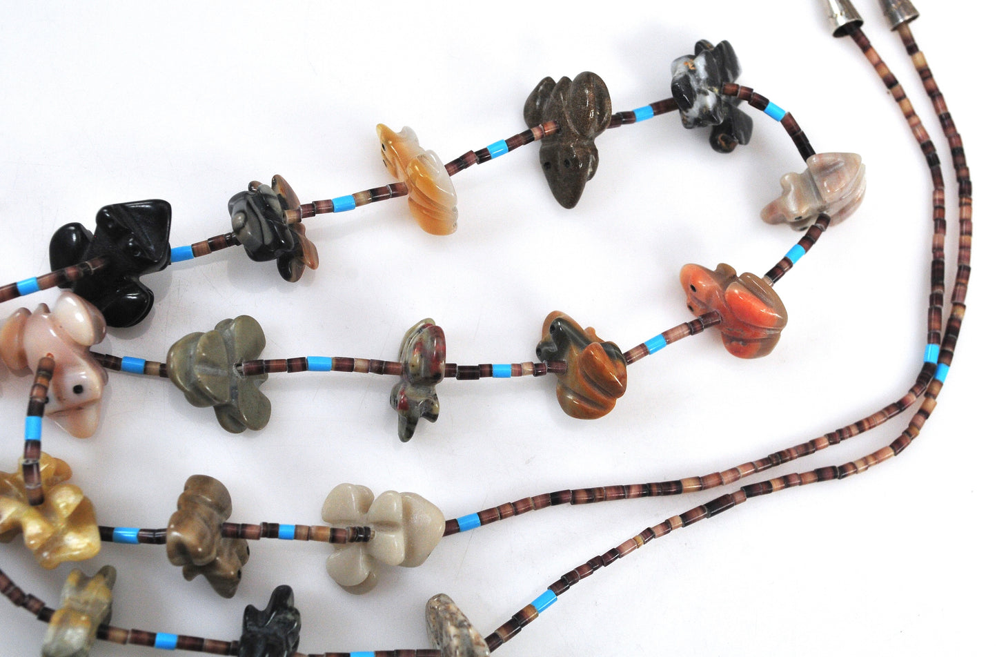 Native American Sterling Silver Frog Fetish Necklace