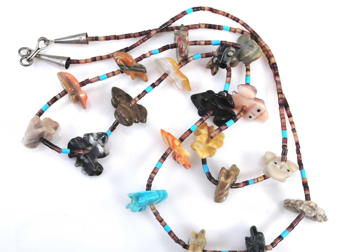 Native American Sterling Silver Frog Fetish Necklace