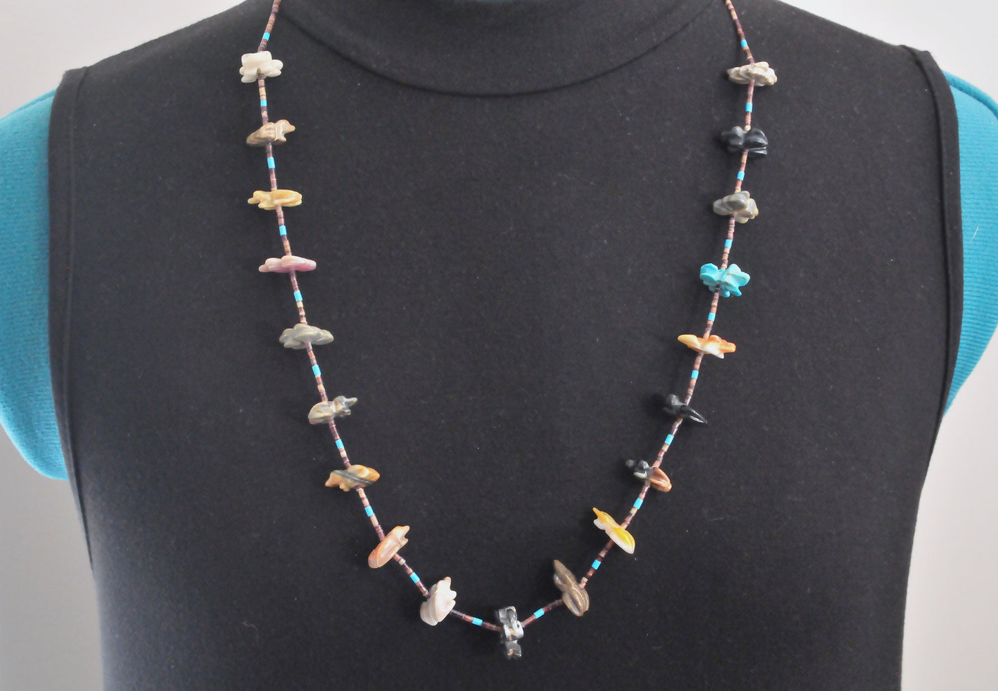 Native American Sterling Silver Frog Fetish Necklace