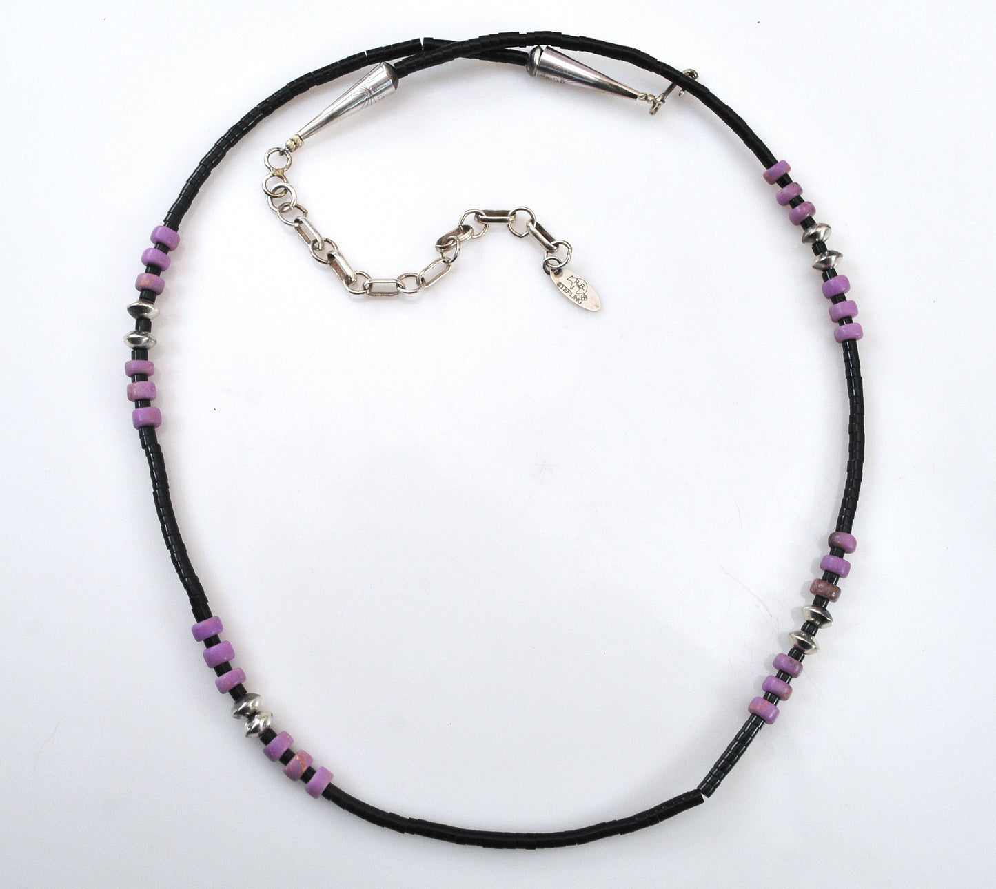 Sterling Silver Native American Heishi Bead Necklace