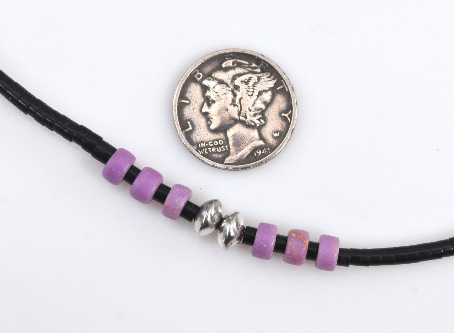 Sterling Silver Native American Heishi Bead Necklace