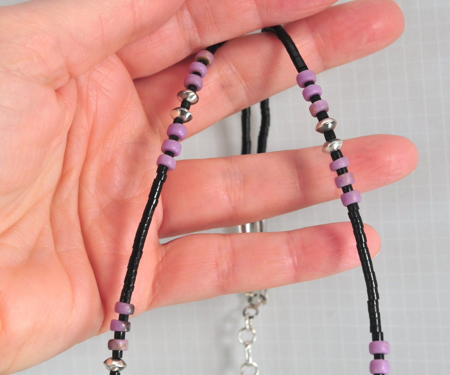 Sterling Silver Native American Heishi Bead Necklace