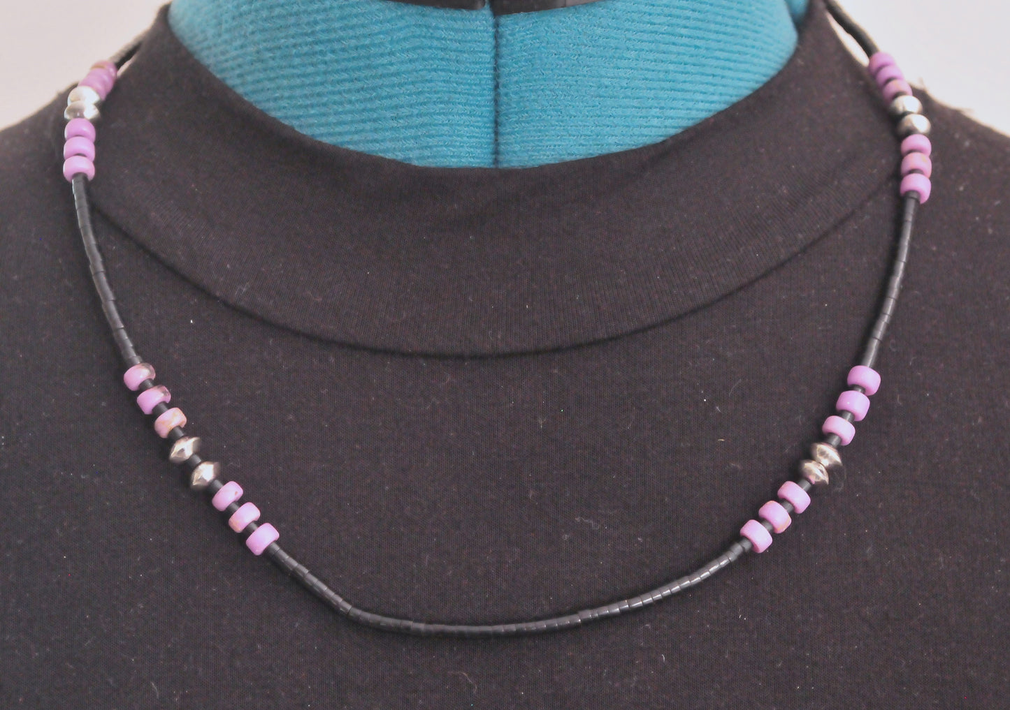 Sterling Silver Native American Heishi Bead Necklace