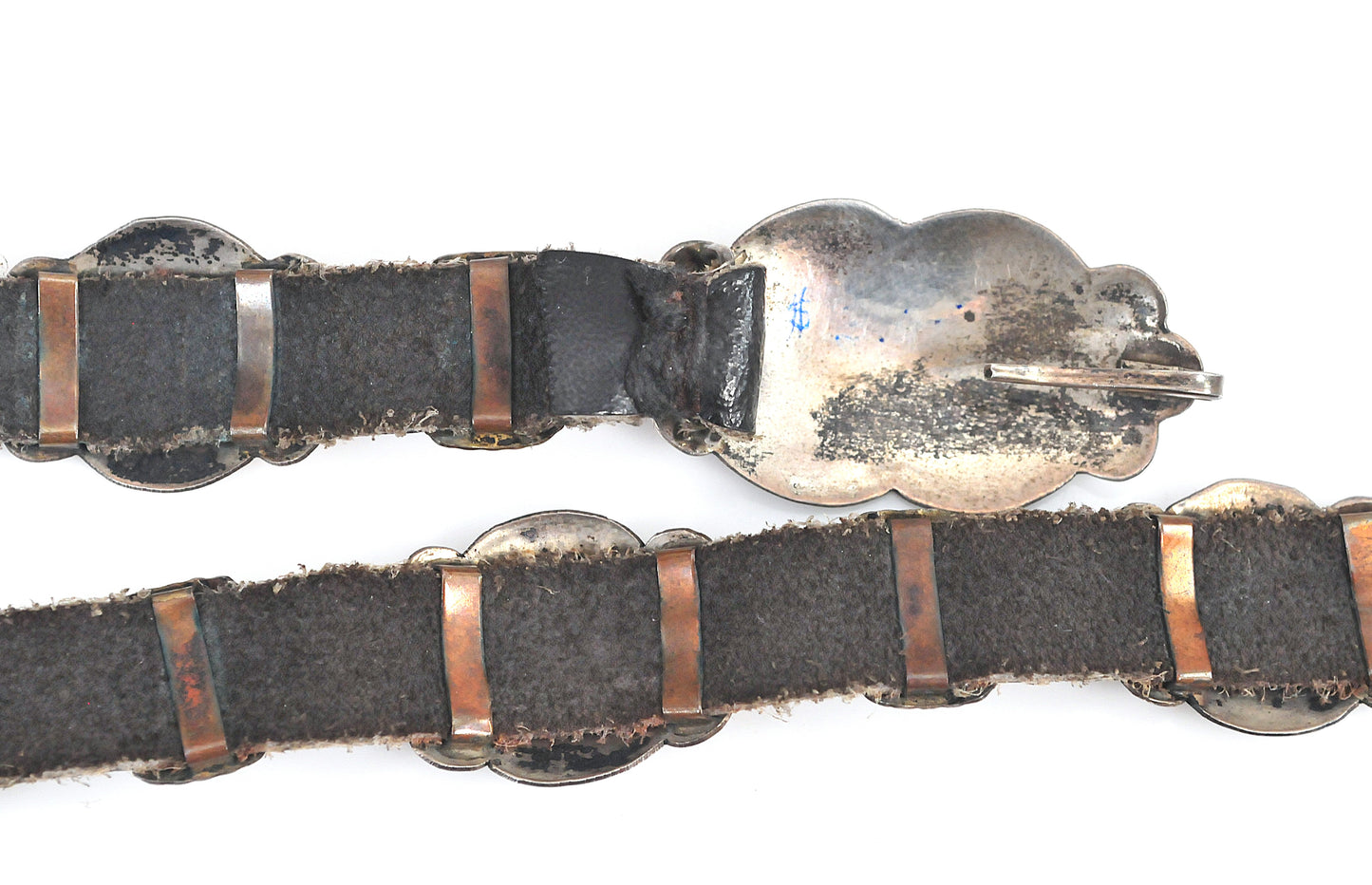 Vintage Native American Handmade Sterling Silver Concho Belt, Navajo Old Pawn Style Southwestern Belt