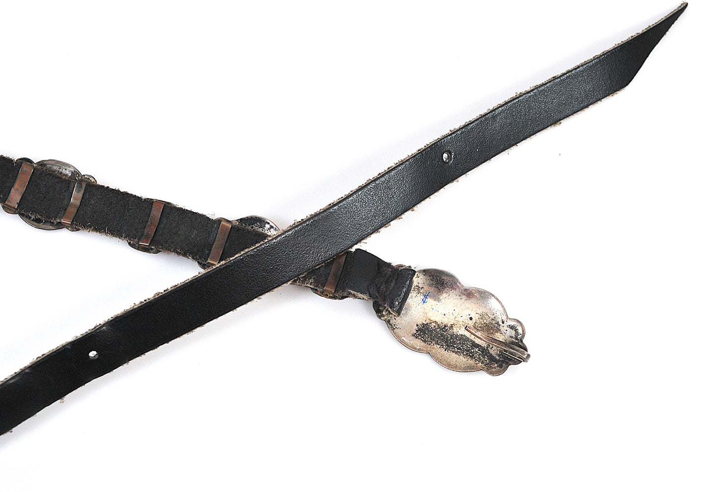 Vintage Native American Handmade Sterling Silver Concho Belt, Navajo Old Pawn Style Southwestern Belt