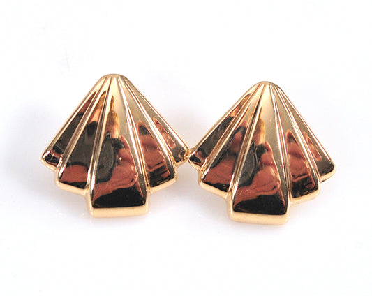14K Gold Triangle Stud Earrings
