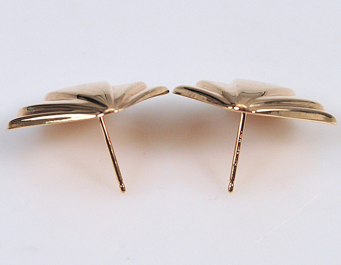 14K Gold Triangle Stud Earrings