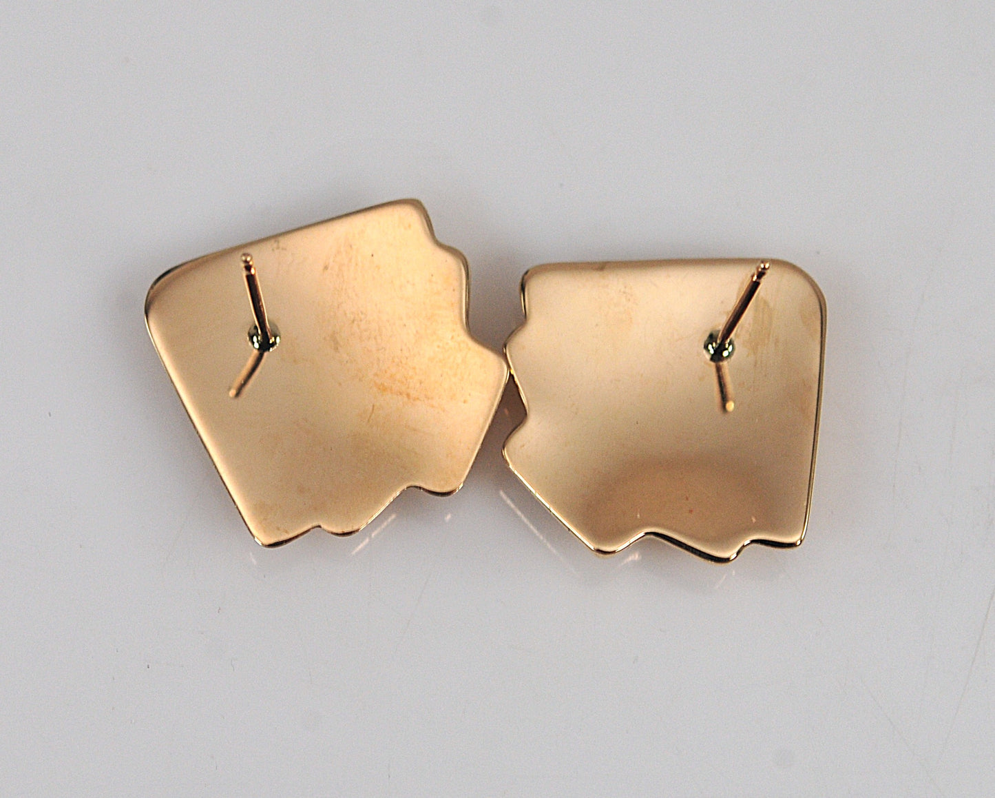 14K Gold Triangle Stud Earrings