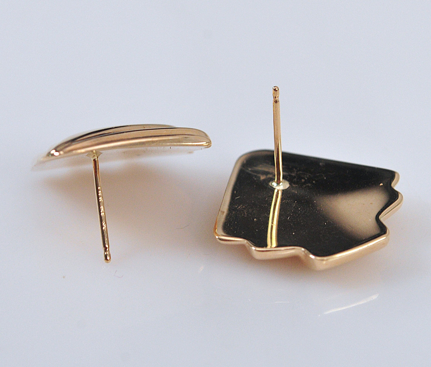 14K Gold Triangle Stud Earrings