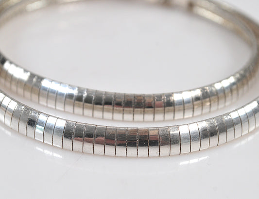 925 Italy Sterling Silver 6mm Omega Necklace